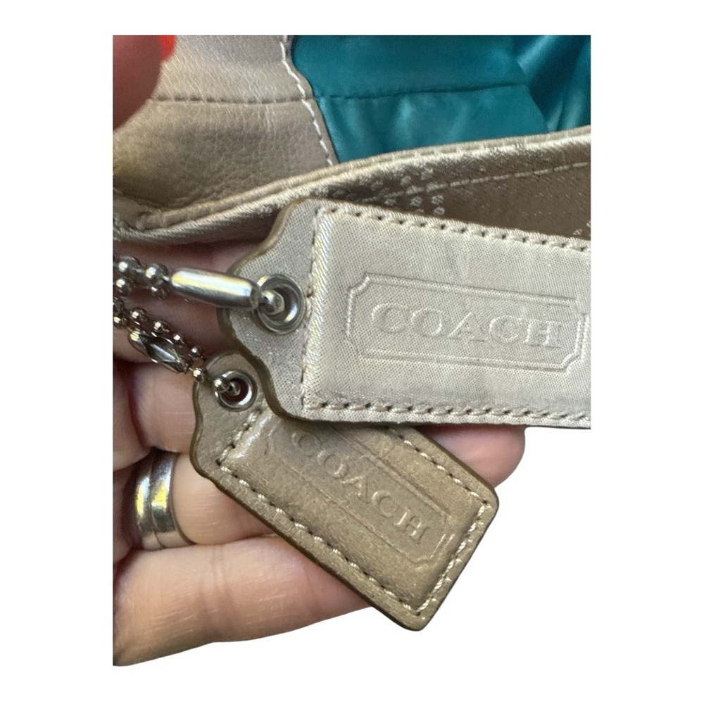 Coach Metallic Leather  Beige Shoulder Bag - Picture 6 of 7